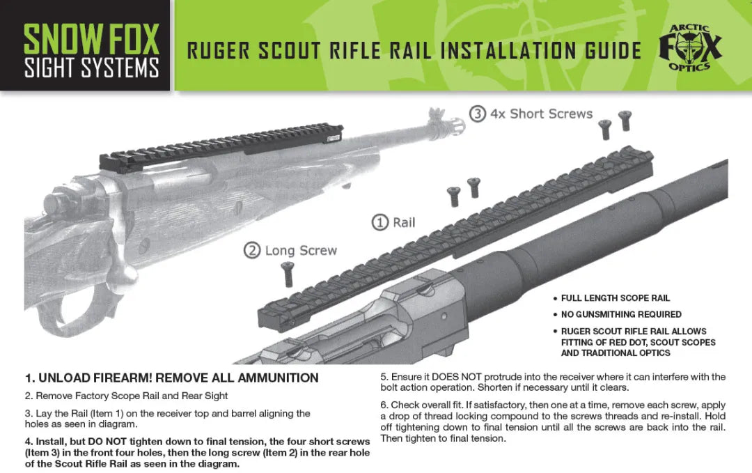 Arctic Fox Ruger scout full rail – Bunker Ballistics Pty Ltd