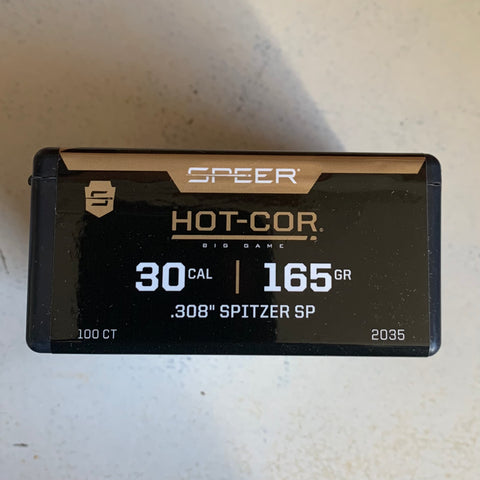 Speer 30cal 165gr SP Hot-cor projectiles x100 (#2035)