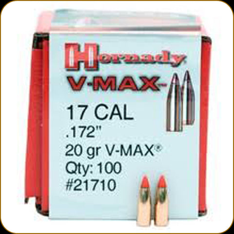 Hornady 17cal  v-max 20gr BT x100 (21710)