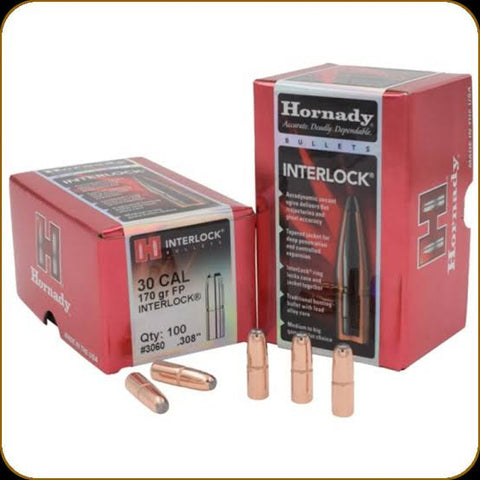 Hornady 30cal 170gr FP interlock x100 #3060