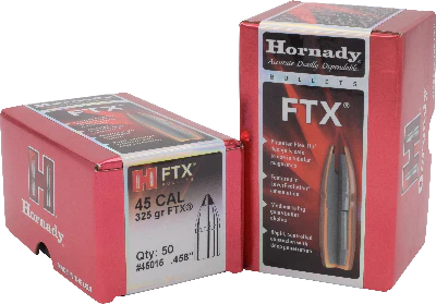 Hornady 45cal (.458”) 325gr FTX projectiles x50 (45015)