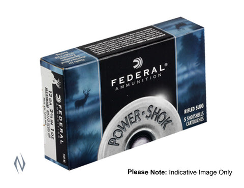 Federal 12ga Rifled HP slug 1oz  1610fps x5 (ff127rs)