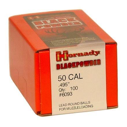 Hornady 50cal .495 lead round ball x100 (6093)