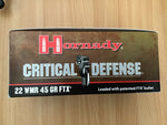 Hornady 22WMR 45gr FTX Critical Defense