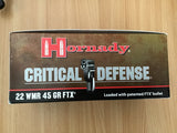 Hornady 22WMR 45gr FTX Critical Defense