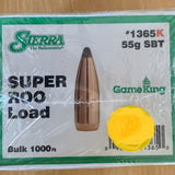 Sierra Super Roo 22 Cal - .224 - 55gr SP Spitzer boat tail