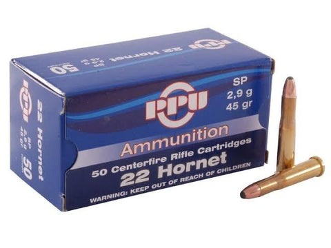 PPU 22 hornet 45gr SP (50pack)