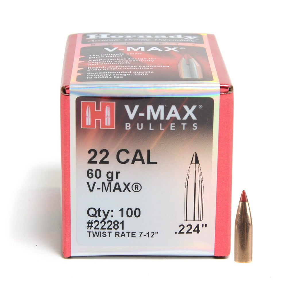 Hornady 22cal (.224) 60gr V-Max projectiles x100 (22281) – Bunker ...