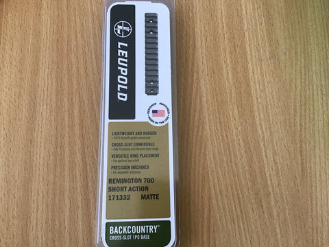 Leupold Backcountry 0moa picatinny rail - Suits Remington 700 Short Action (LE171332)