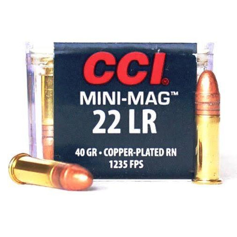 CCI mini mag 22lr 40gr RN copper plated per 100