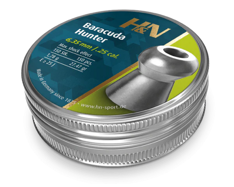 H&N Baracuda Hunter 25cal 27.47gr air pellets x150