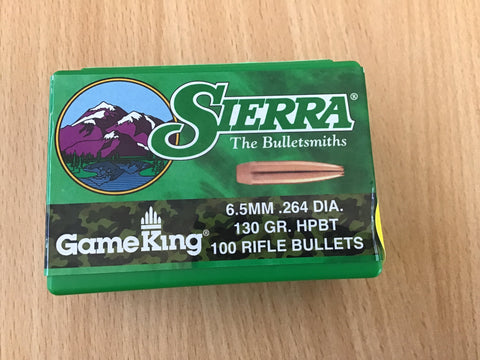 Sierra GameKing - 6.5mm / .264 Cal - 130 GR HPBT - Box of 100