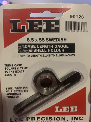 Lee 6.5x55 Swedish case length guage & shell holder