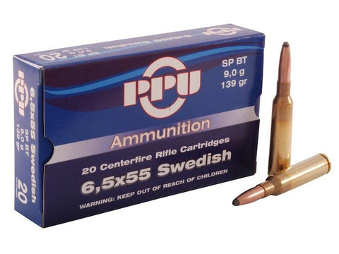 PPU 6.5x55 Swedish 139gr SP box of 20