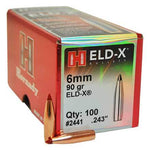 Hornady .243 / 6mm ELD-X 90gr pack of 100 (2441)