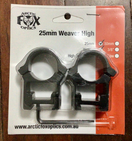 Arctic Fox 25mm 1” high weaver rings BS25-HB